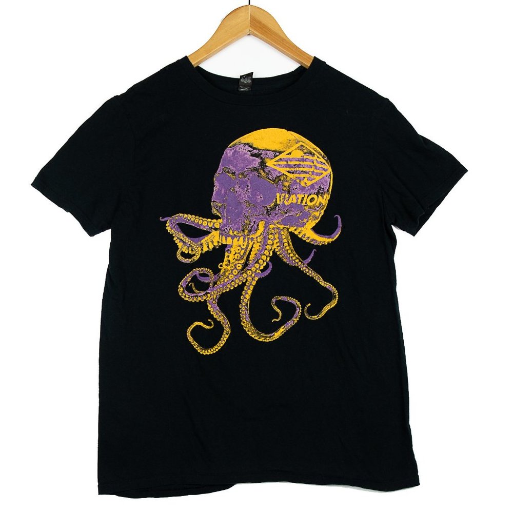 Iration Octopus Skull Black Band Tee
